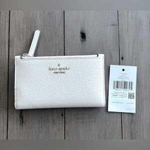 New Kate Spade New York Leila Slim Bifold Pebbled Leather Wallet NWT